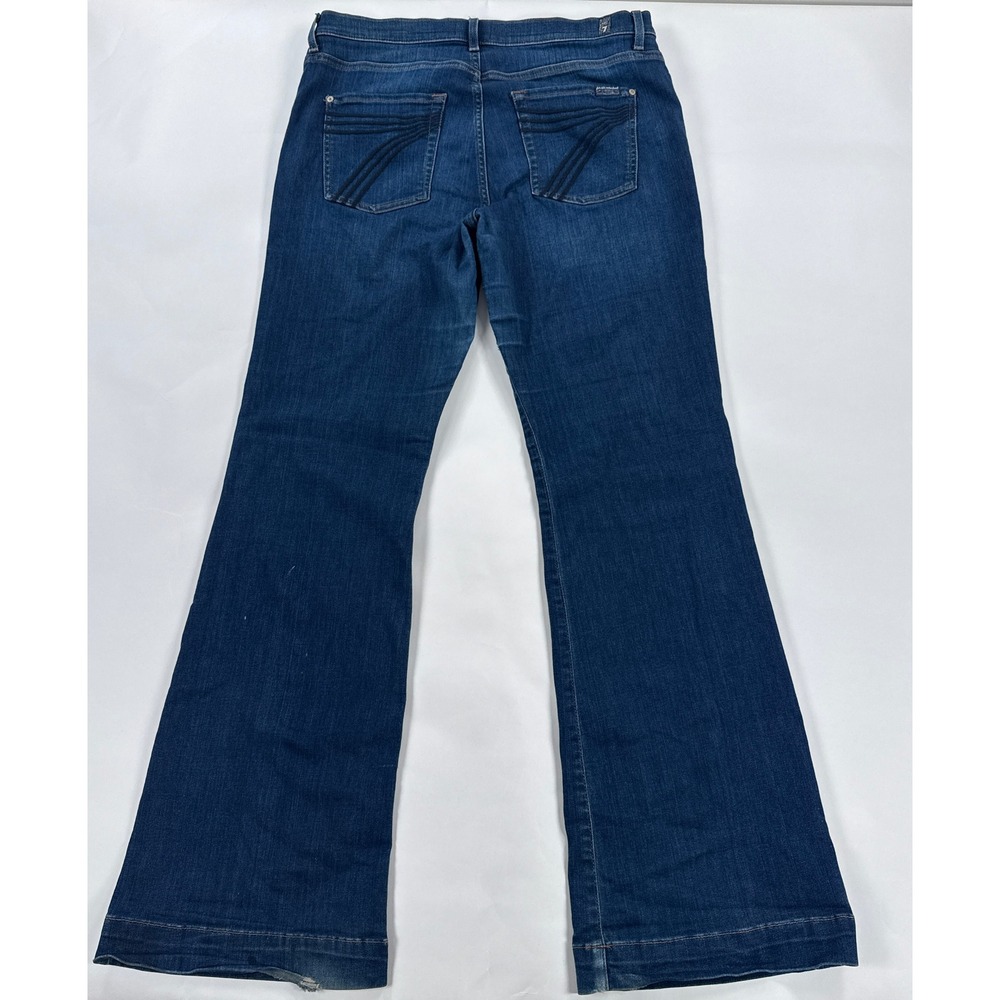 7 For All Mankind Womens Jeans 32 Blue Dojo Flare Wide Leg Stretch Minimalist